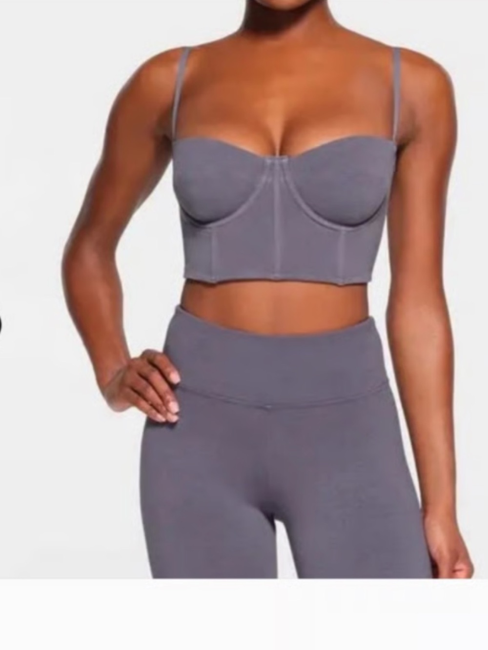 NWOT Skims Steel Blue Outdoor Bustier Crop Top L